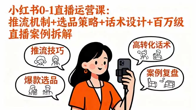 小红书0-1直播运营课：推流机制+选品策略+话术设计+百万级直播案例拆解 - FiveM 插件资源站