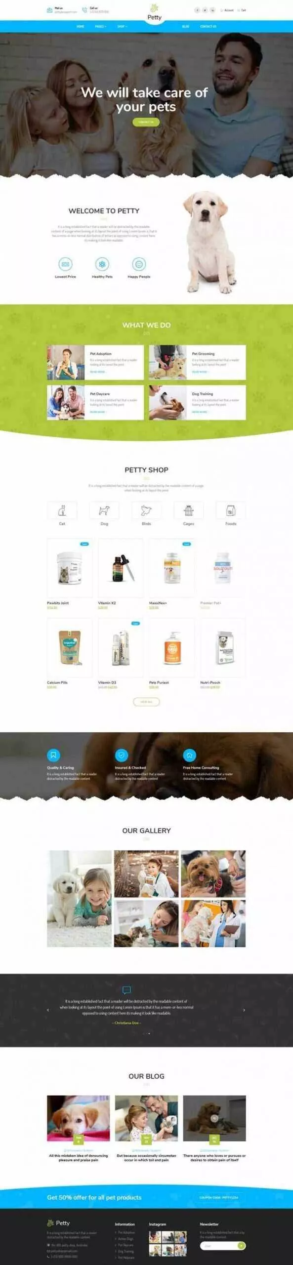 Bootstrap扁平响应式宠物商店宠物医院网站 - FiveM 插件资源站