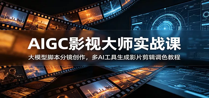 AIGC影视大师实战课：大模型脚本分镜创作，多AI工具生成影片剪辑调色教程 - FiveM 插件资源站