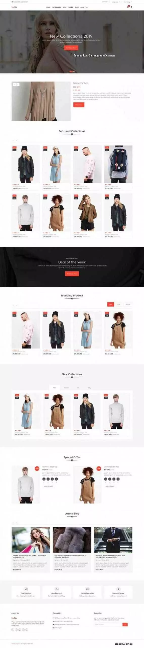 Bootstrap响应式英文服装商城 - FiveM 插件资源站