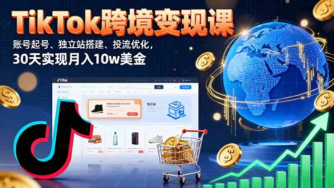 TikTok跨境变现课：账号起号、独立站搭建、投流优化，30天实现月入10w美金 - FiveM 插件资源站