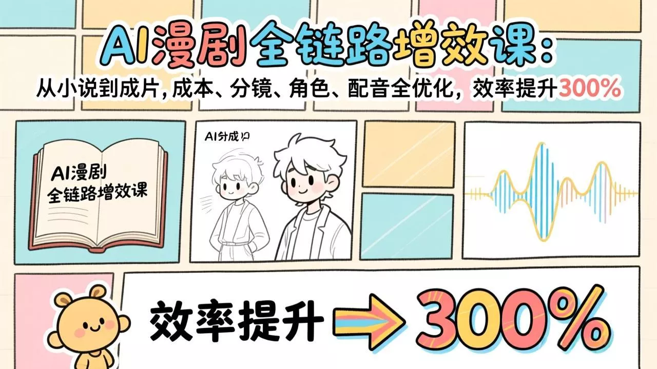 AI漫剧全链路增效课：从小说到成片，成本、分镜、角色、配音全优化，效率提升300% - FiveM 插件资源站