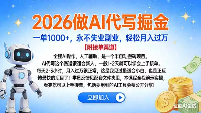 2026做AI代写掘金，一单1000+，永不失业副业，轻松月入过万 - FiveM 插件资源站