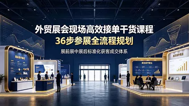 外贸展会现场高效接单干货课程，36步参展全流程规划，展前展中展后标准化获客成交体系 - FiveM 插件资源站