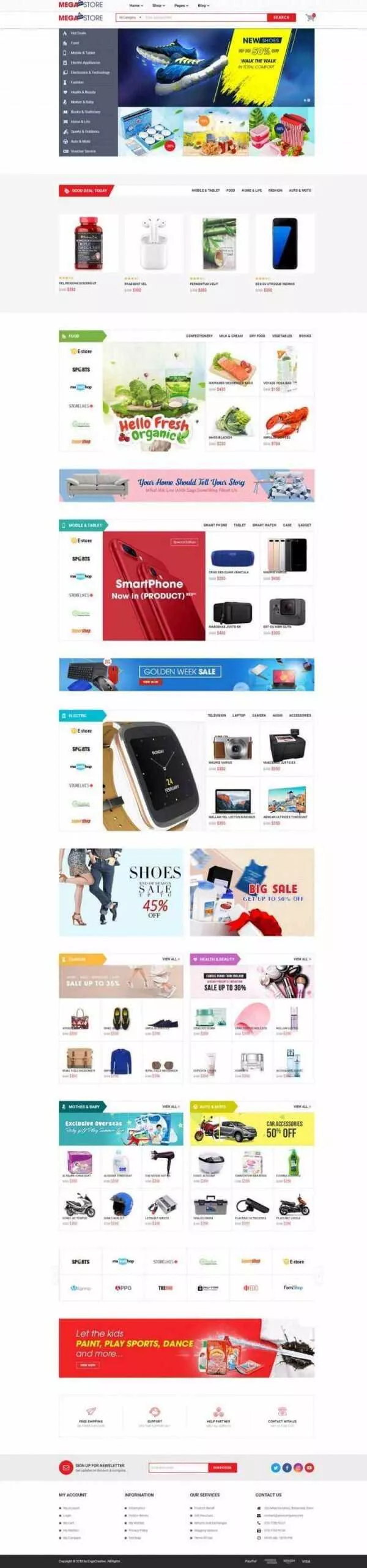 红色响应式超级市场综合商城网站 - FiveM 插件资源站