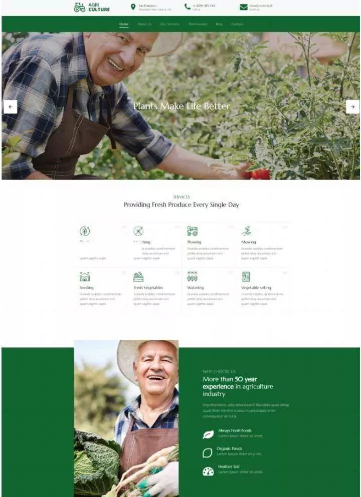 Bootstrap绿色有机果蔬农场html模板 - FiveM 插件资源站