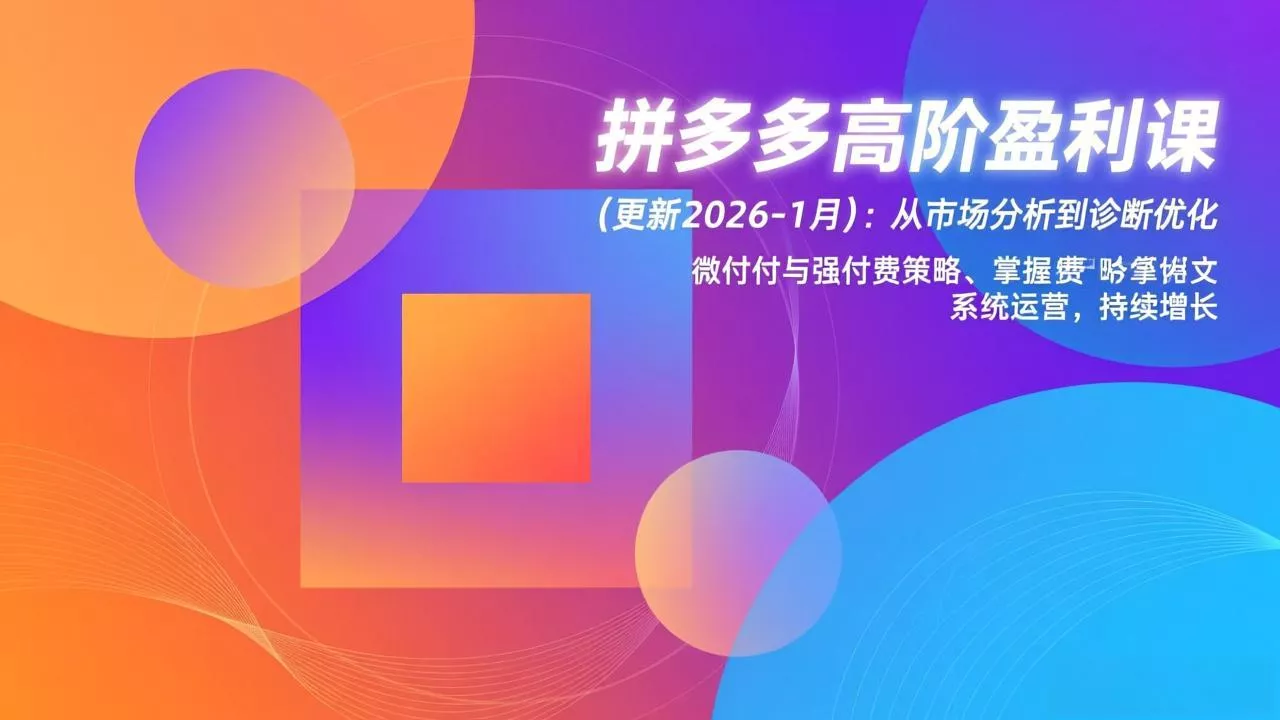 拼多多高阶盈利课(更新2026-1月 - FiveM 插件资源站