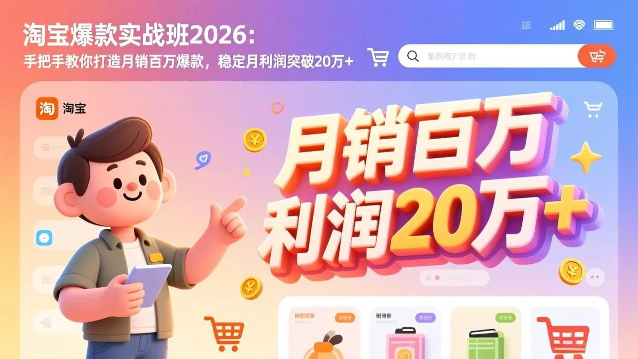 淘宝爆款实战班2026：手把手教你打造月销百万爆款，稳定月利润突破20万+ - FiveM 插件资源站