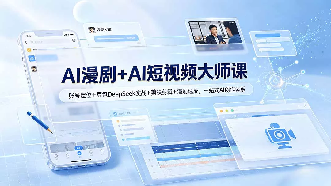 AI漫剧+AI短视频大师课：账号定位+豆包DeepSeek实战+剪映剪辑+漫剧速成，一站式AI创作体系 - FiveM 插件资源站