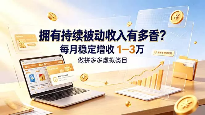 拥有持续被动收入有多香？做拼多多虚拟类目，每月稳定增收 1-3 万 - FiveM 插件资源站