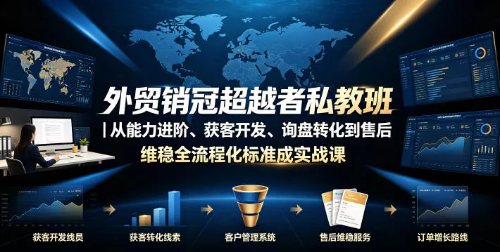 外贸销冠超越者私教班｜从能力进阶、获客开发、询盘转化到售后维稳全流程标准化成交实战课 - FiveM 插件资源站