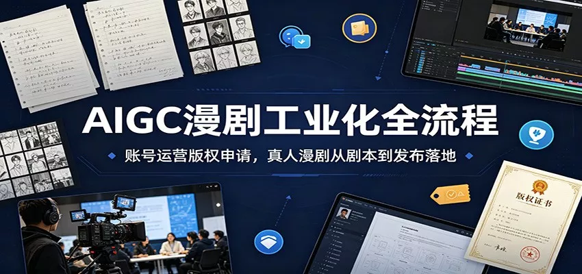 AIGC漫剧工业化全流程：账号运营版权申请，真人漫剧从剧本到发布落地 - FiveM 插件资源站