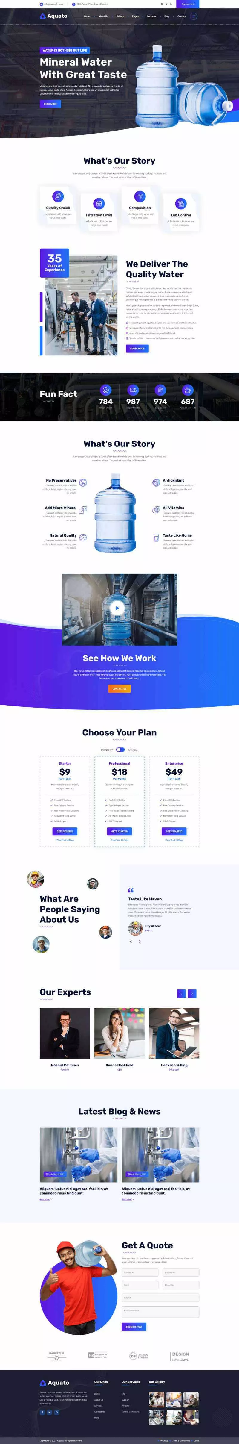 bootstrap饮用水送货服务公司网站HTML模板 - FiveM 插件资源站