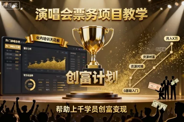 演唱会票务项目教学，业内培训天花板，帮助上千学员创富变现 - FiveM 插件资源站