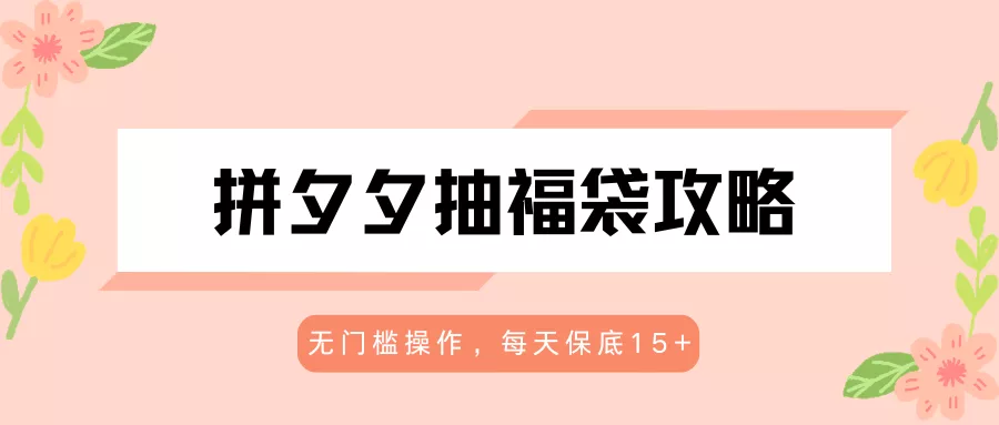 拼夕夕抽福袋攻略，无门槛操作，每天保底15+ - FiveM 插件资源站