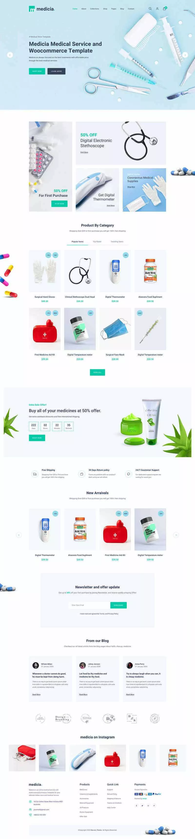 Bootstrap4医疗保健用品电子商务HTML5模板 - FiveM 插件资源站