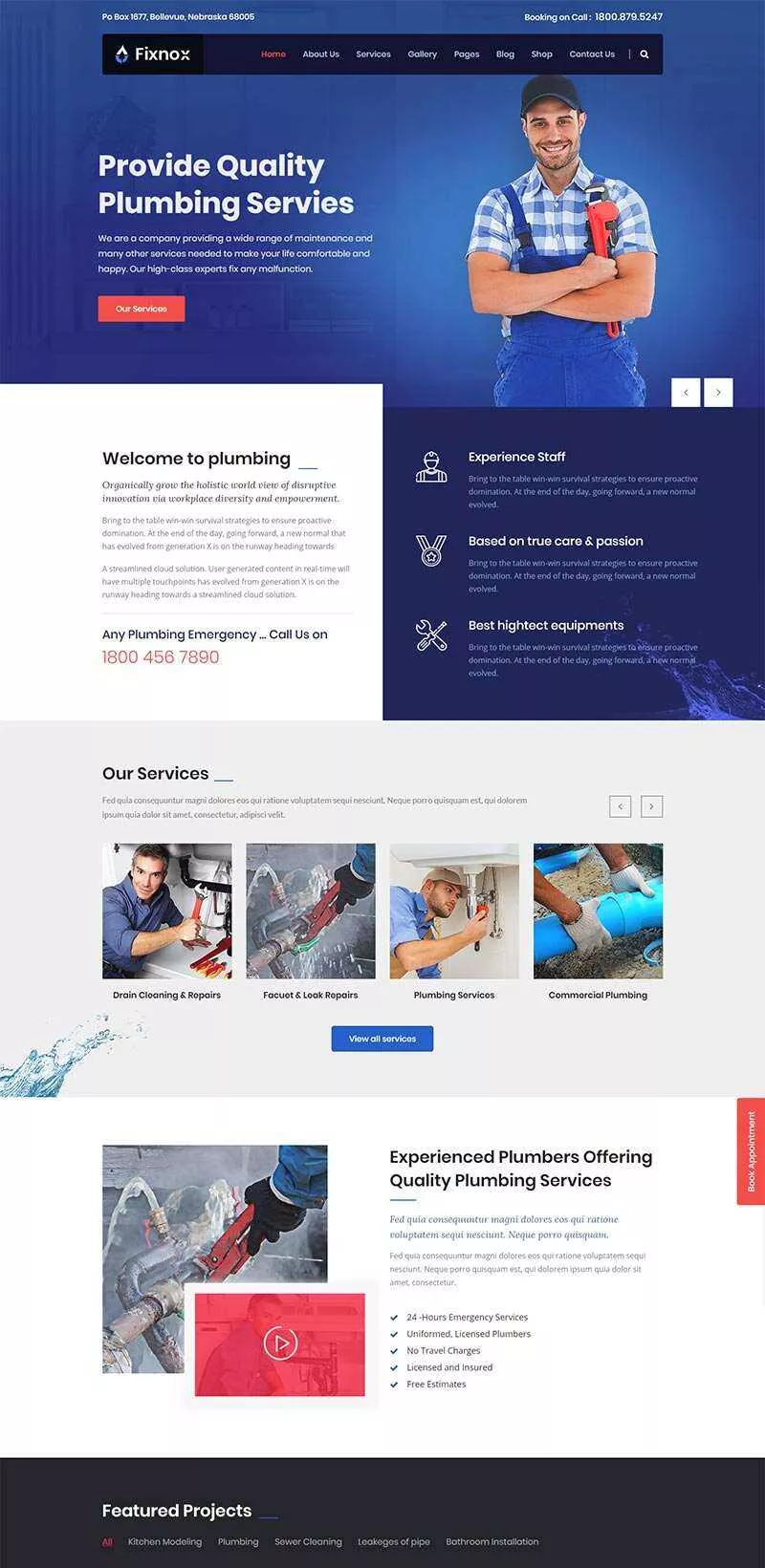 Bootstrap管道修理家政保洁公司网站html模板 - FiveM 插件资源站