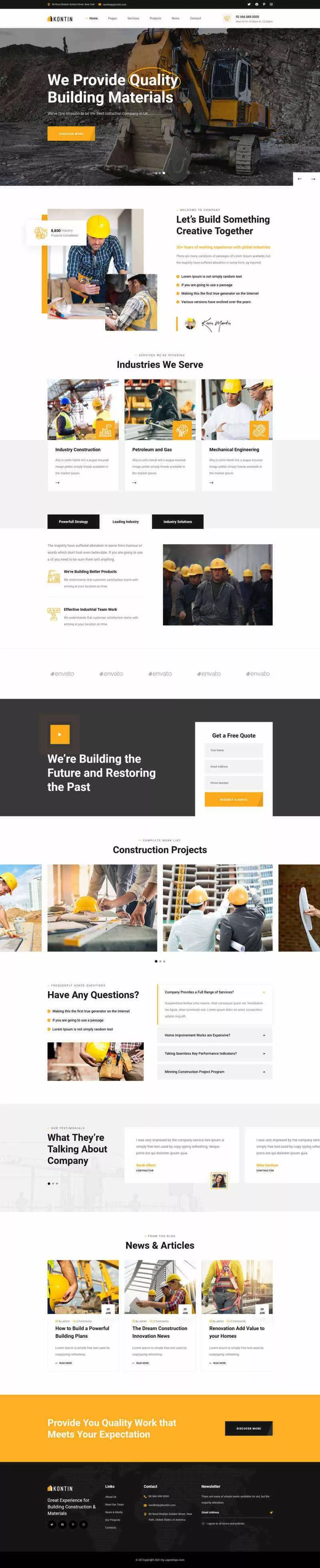 响应式工业、工厂和建筑业务公司网站html模板 - FiveM 插件资源站